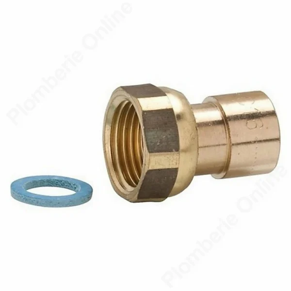 solde en ligne Castorama Raccord à Souder Femelle Pour Gaz Naturel + écrou 15×21 (DN 1/2) + Joint Pour ø16 Mm 1